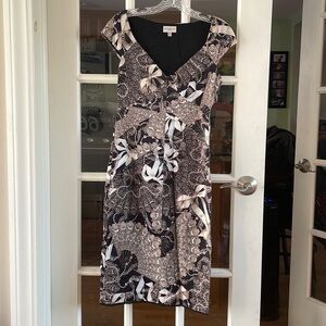 Karen Millen printed cap sleeve sweetheart neckline sheath